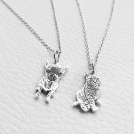 Personalized Pet Necklace in Sterling Silver, Personalized Photo Necklace, Engrave Photo Keepsake, Cat and Dog Necklace, Photo Pendant,Pet Memorial Necklace